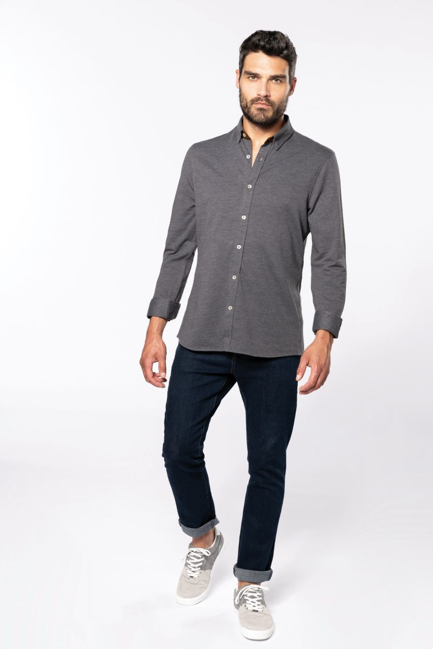 Camisa Jacquard<br/>Manga larga Manga larga