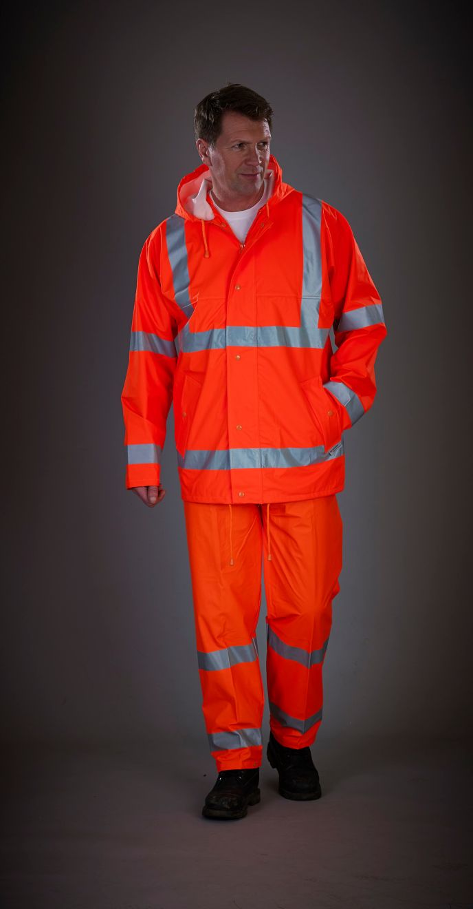 Chaqueta Hi-Vis (Alta Visibilidad) Soft Flex transpirable para lluvia Manga larga