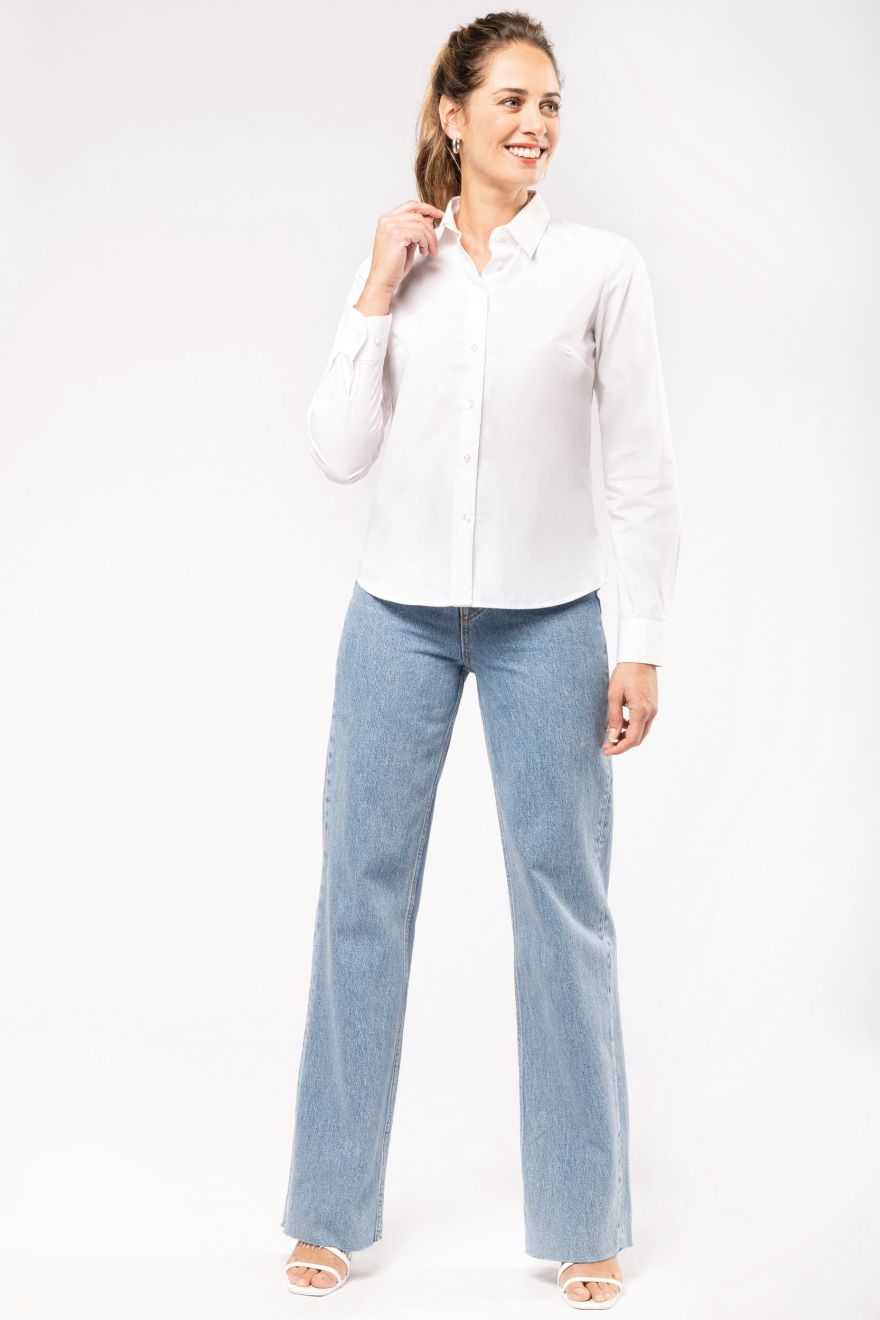 Camisa popelina manga larga mujer Manga larga
