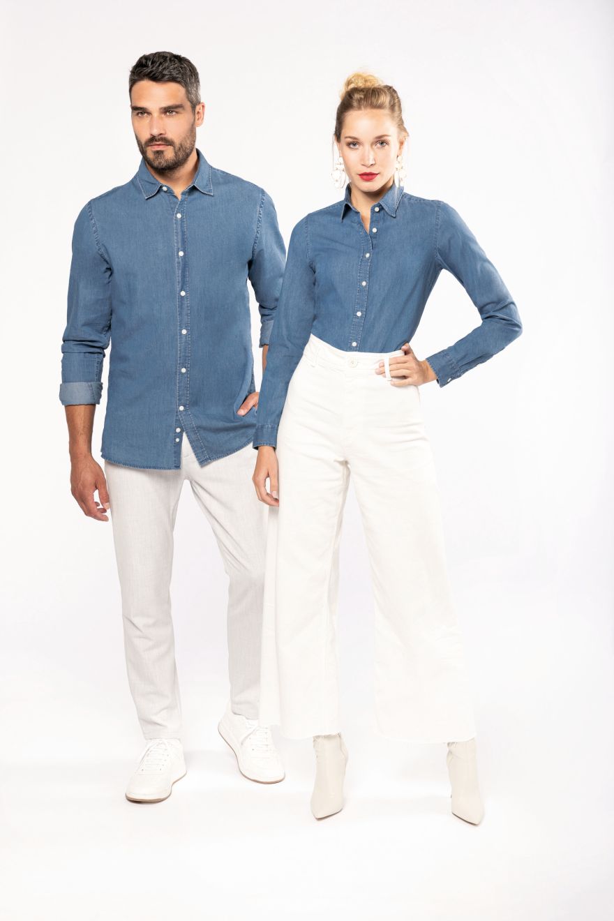 Camisa Denim mujer Manga larga