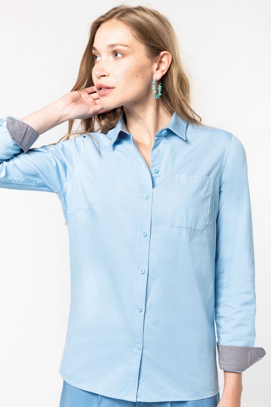 Camisa de algodón Nevada de manga larga para mujer Manga larga