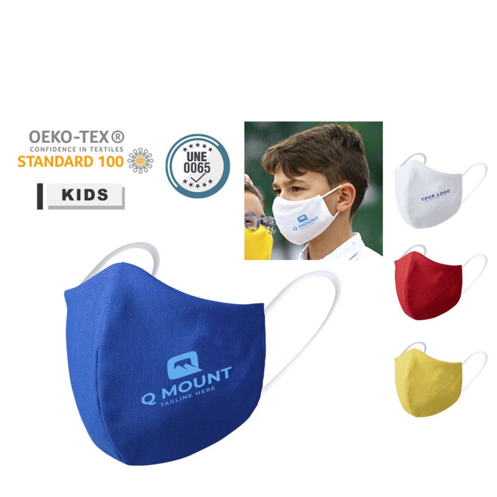 Seguridad covid mascarilla higiénica niño reutilizable galant de poliéster con logo vista 1