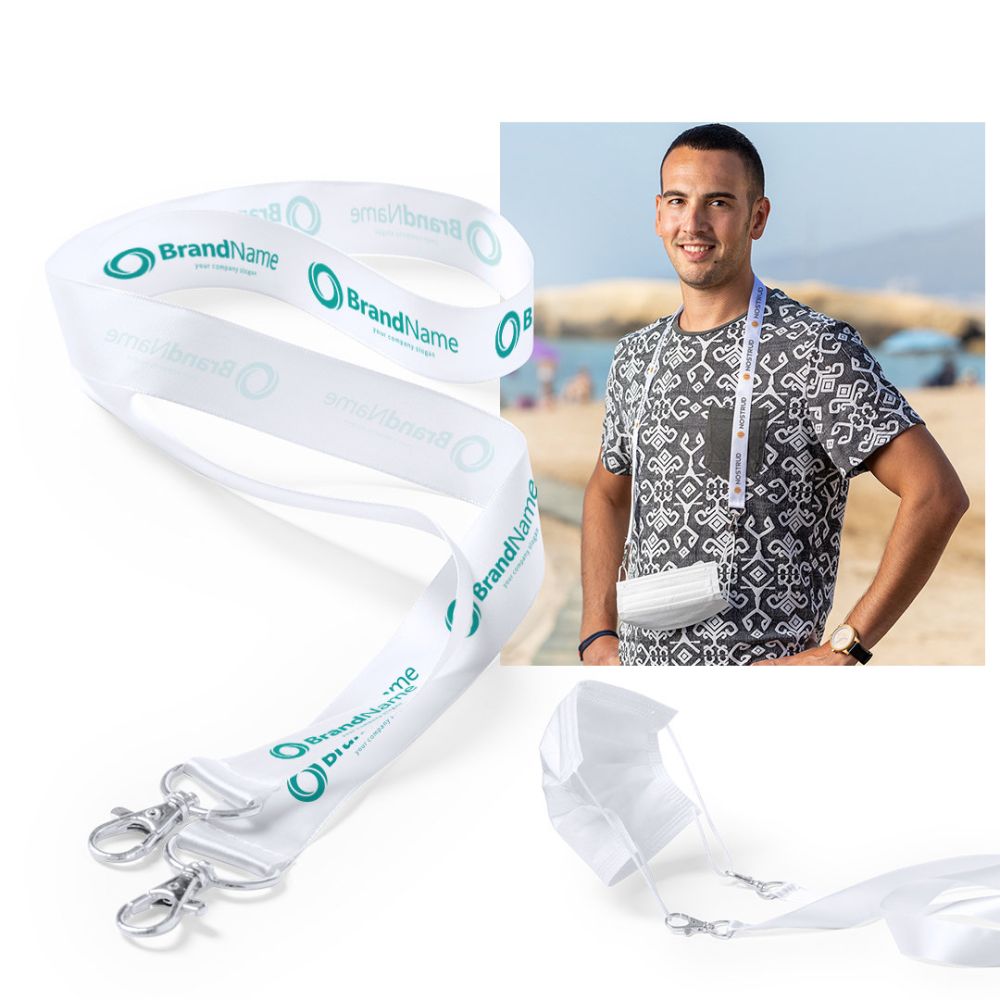 Seguridad covid lanyard portamascarillas lerop de poliéster para personalizar vista 1