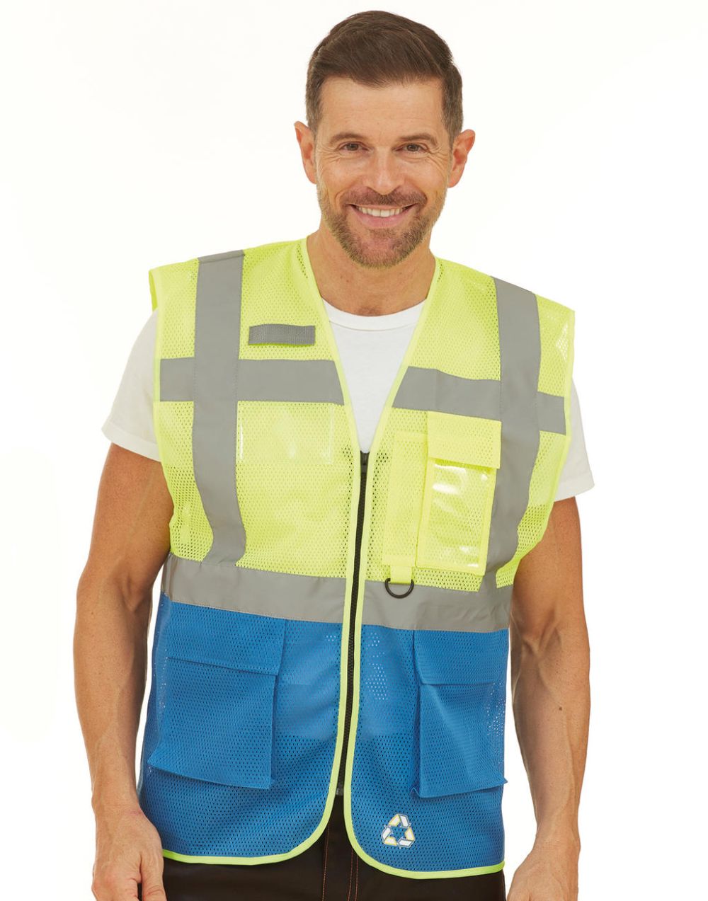 Chalecos reflectantes personalizados yoko fluo executive para personalizar vista 1