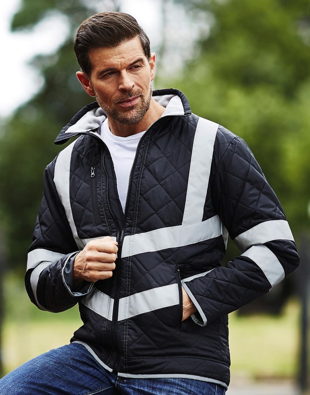 Chaquetas reflectante personalizadas yoko fluo kensington con logo vista 1