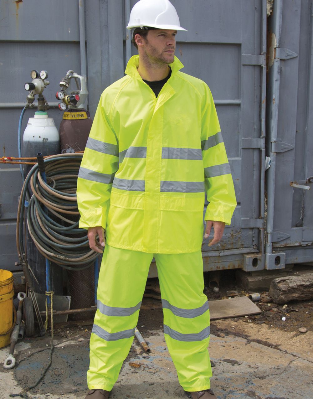 Chaquetas reflectantes result conjunto lluvia alta visiblidad para personalizar vista 6