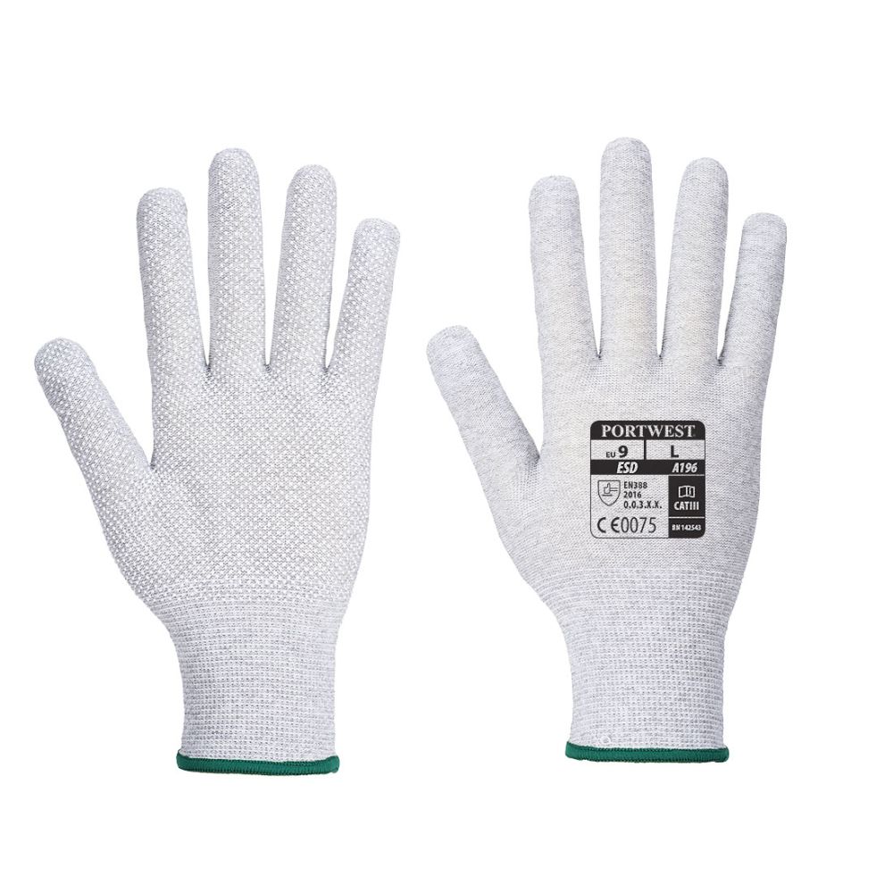 Guantes de trabajo antiestático micro dot con logo vista 1