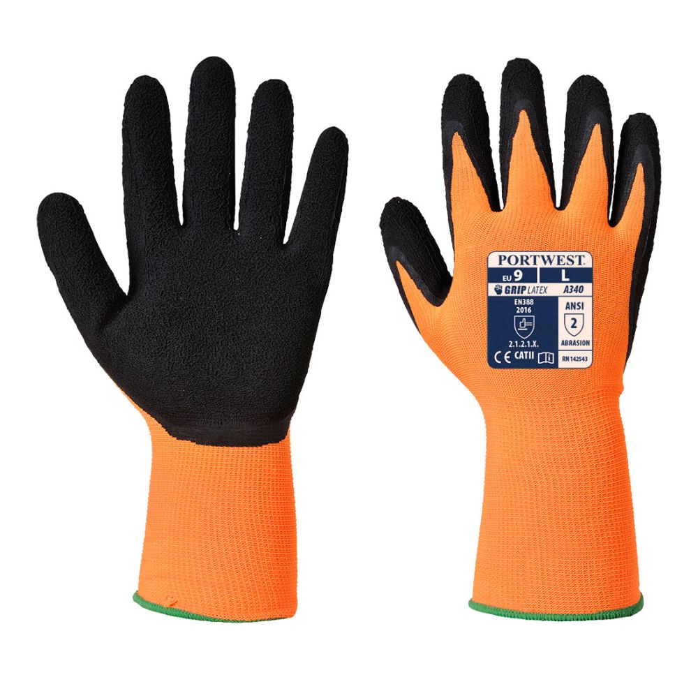 Guantes de trabajo hivis grip látex vista 1