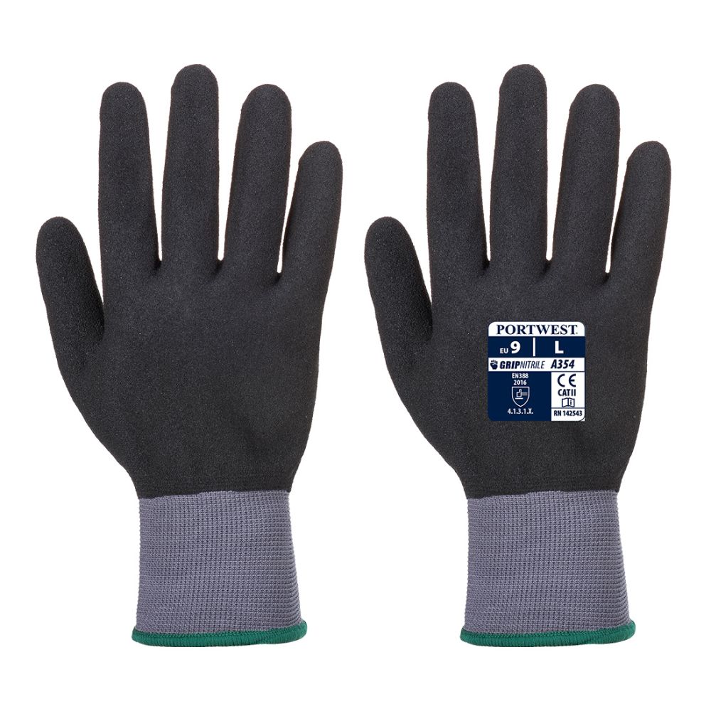 Guantes de trabajo dermiflex ultra pro espuma de punitrilo con logo vista 1