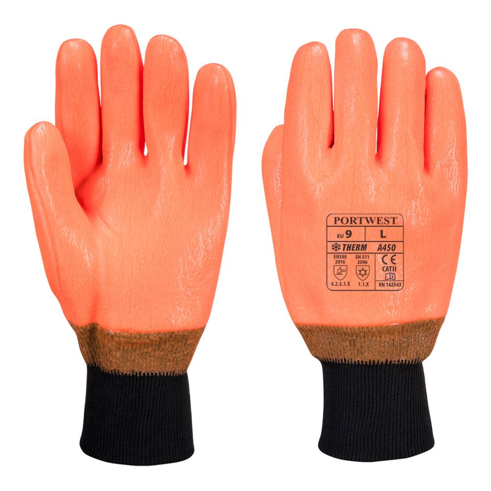 Guantes de trabajo alta visibilidad impermeable con logo vista 1