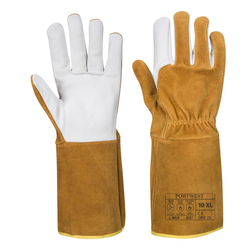 Guantes de trabajo de soldadura tig ultra con impresión vista 1