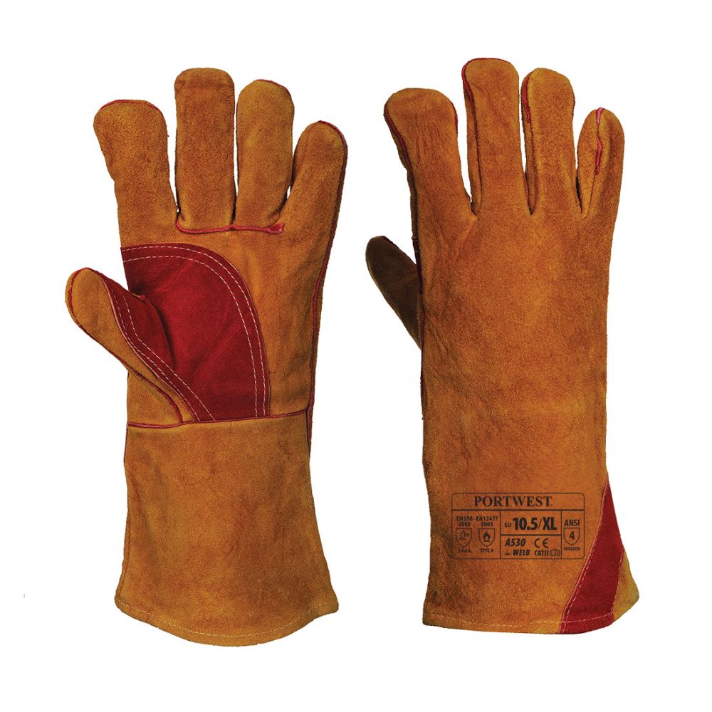 Guantes de trabajo reforzado de soldador vista 1
