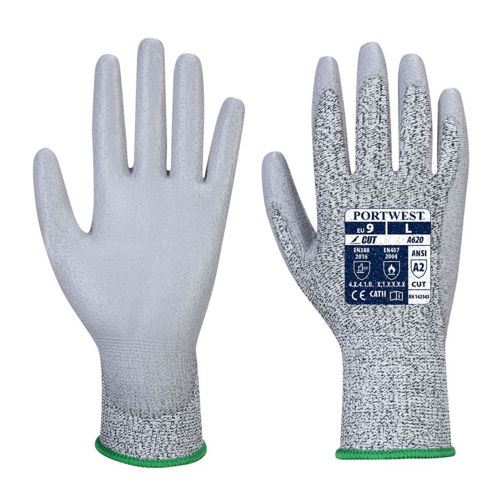 Guantes de trabajo anti corte lr con la palma pu vista 1