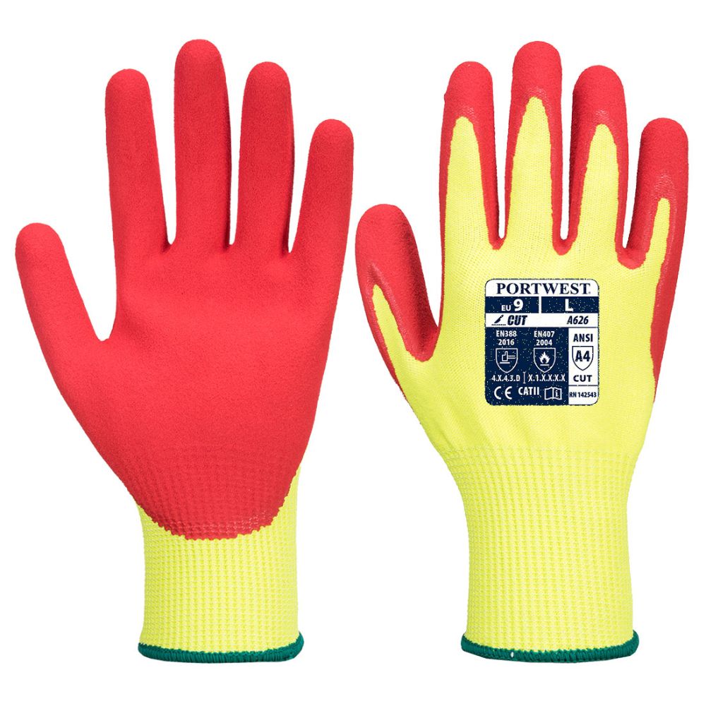 Guantes de trabajo nitrilo anti corte vis tex hr con logo vista 1