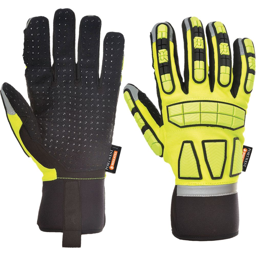 Guantes de trabajo forrado safety impact vista 1