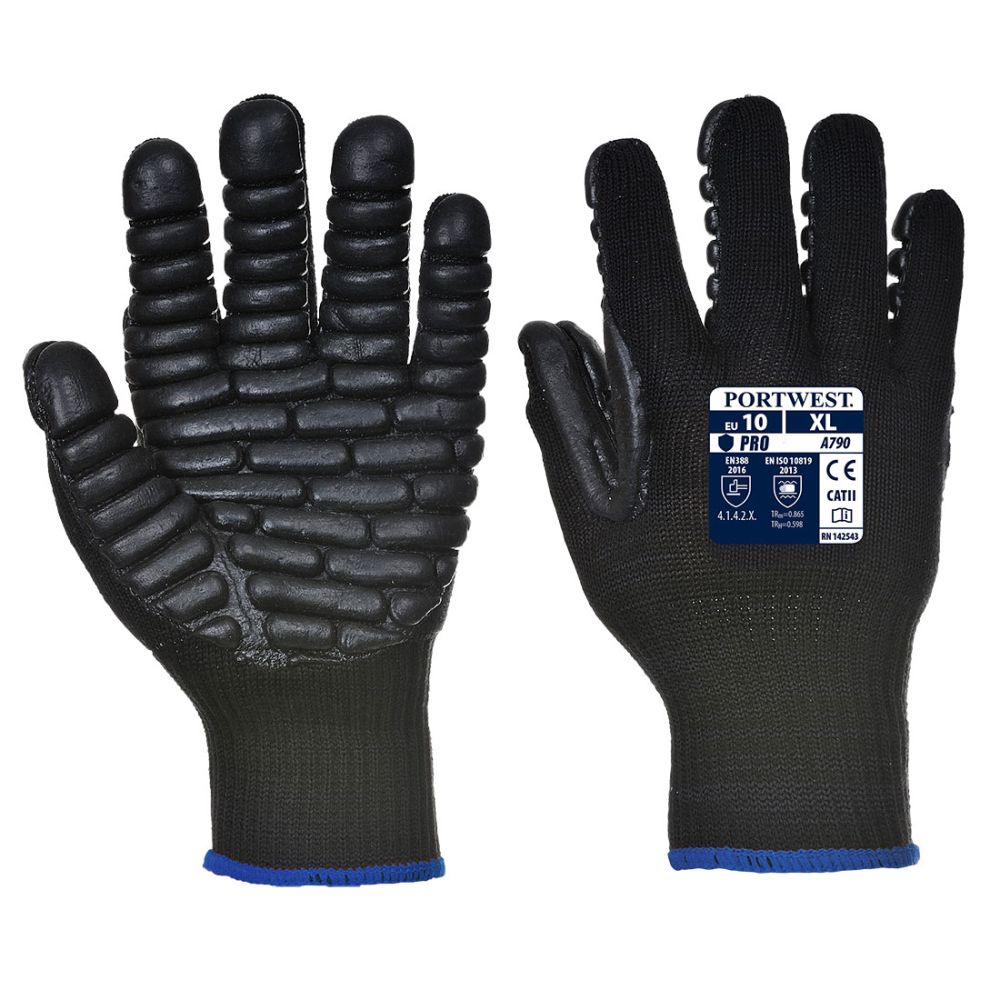 Guantes de trabajo anti vibración con impresión vista 1