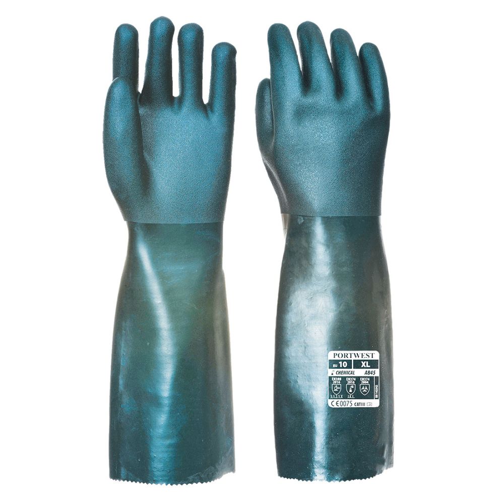 Guantes de trabajo de pvc de doble inmersión de 45 cm vista 1