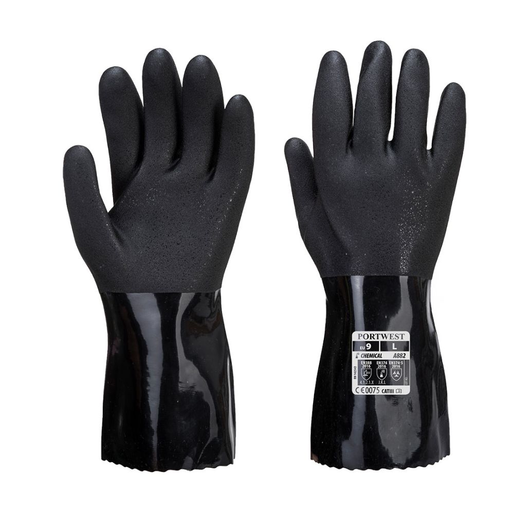 Guantes de trabajo quÃmico de pvc esd vista 1
