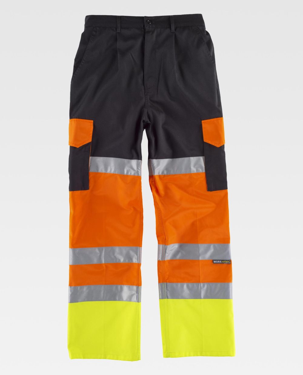 Pantalones reflectantes workteam c3216 de poliÃ©ster para personalizar vista 2