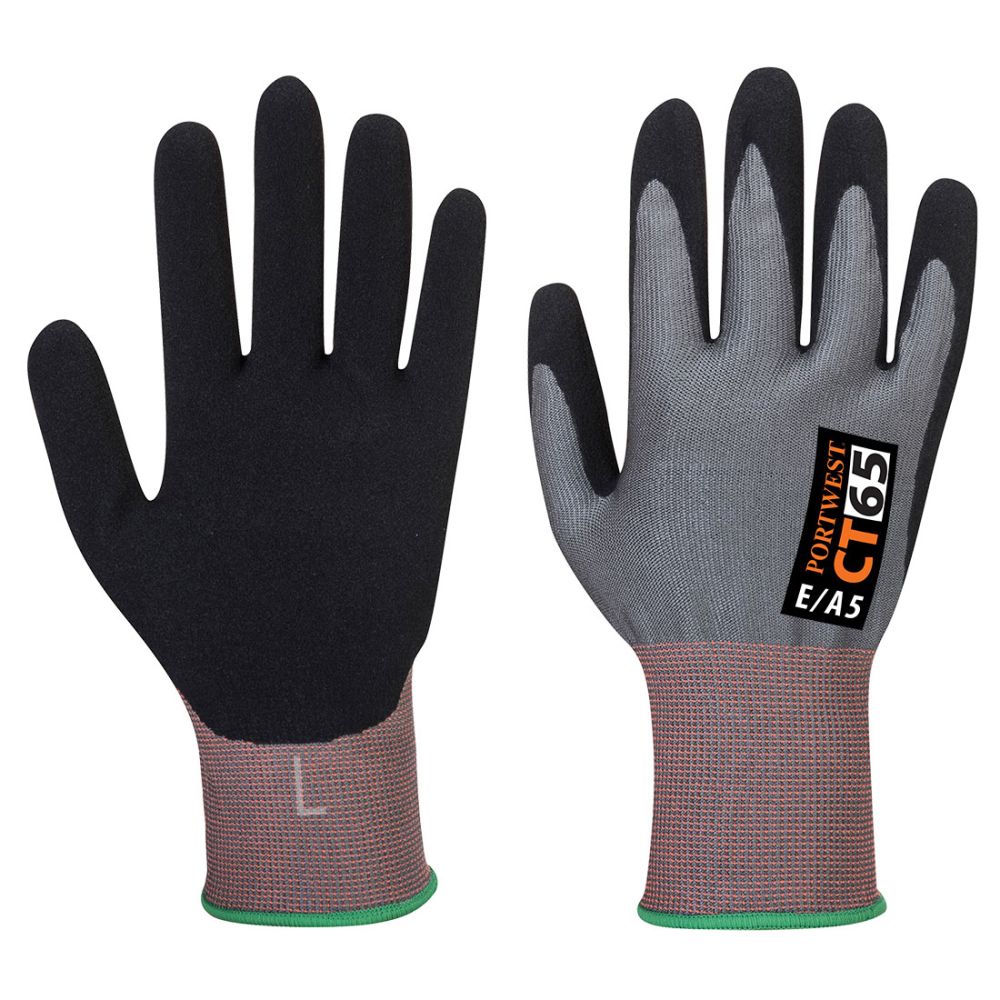 Guantes de trabajo anti corte de nitrilo esponjoso prx cut vhr con impresión vista 1