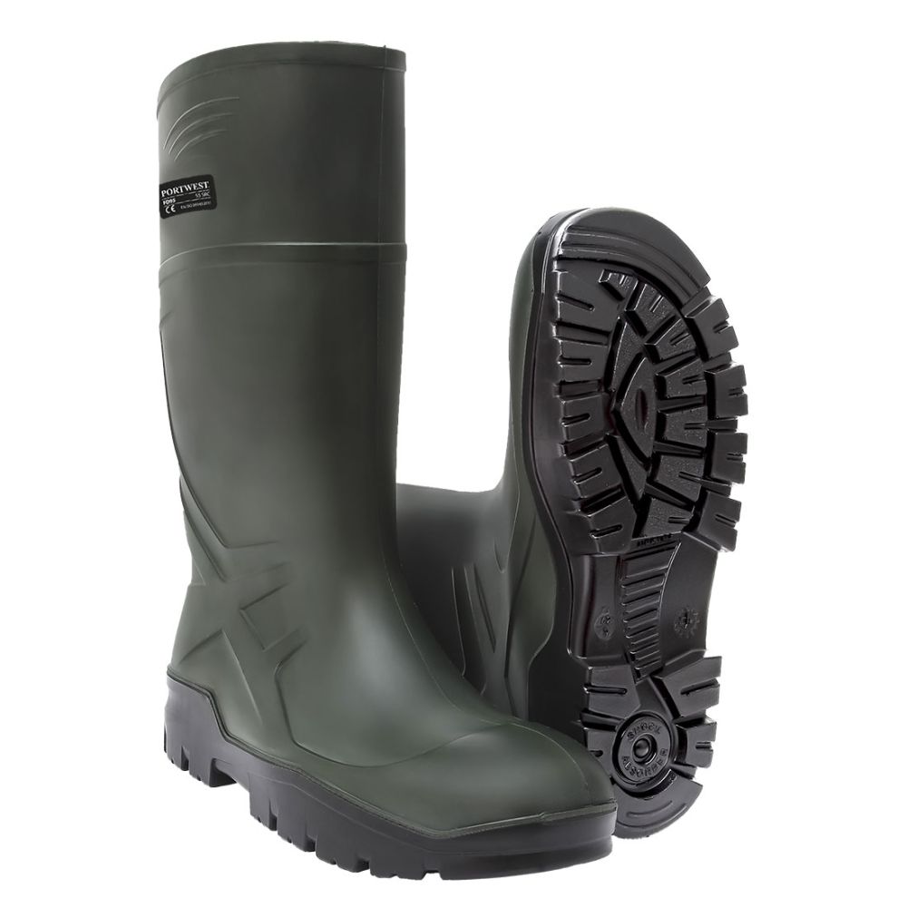 Zapatos de trabajo bota wellington pu con logo vista 1