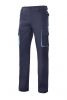 Pantalones de trabajo velilla bicolor multibolsillos 103004 de algodon azul navy celeste con impresión vista 1