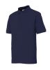 Polos para trabajar velilla manga corta 105502 de algodon azul navy con impresión vista 1