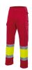 Pantalones reflectantes velilla multibolsillos bicolor alta visibilidad de algodon rojo amarillo flúor vista 1