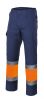 Pantalones reflectantes velilla multibolsillos bicolor alta visibilidad de algodon azul marino naranja flúor vista 1