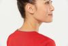 Blusa polialgodón con botones a presión mujer