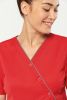 Blusa polialgodón con botones a presión mujer