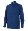 Camisas de trabajo velilla manga larga un bolsillo de algodon azul marino vista 1