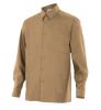 Camisas de trabajo velilla manga larga un bolsillo de algodon beige vista 1