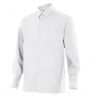 Camisas de trabajo velilla manga larga un bolsillo de algodon blanco vista 1