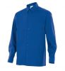 Camisas de trabajo velilla manga larga un bolsillo de algodon azulina vista 1