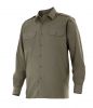 Camisas de trabajo velilla manga larga con galoneras de algodon verde caza vista 1