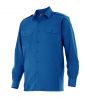 Camisas de trabajo velilla manga larga con galoneras de algodon azulina vista 1