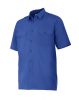 Camisas de trabajo velilla manga corta con galoneras de algodon azulina vista 1