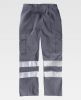 Pantalones reflectantes workteam recto algodon cintas reflectantes gris con publicidad vista 1