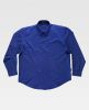 Camisas de trabajo workteam cuello clasico y un bolsillo de poliéster azul para personalizar vista 1