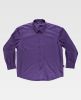Camisas de trabajo workteam cuello clasico y un bolsillo de poliéster morado para personalizar vista 1