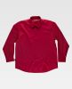Camisas de trabajo workteam cuello clasico y un bolsillo de poliéster rojo para personalizar vista 1