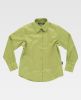 Camisas de trabajo workteam entallada seño verde pistacho con publicidad vista 1