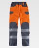 Pantalones reflectantes workteam combinado alta visibilidad de poliéster gris naranja fluor para personalizar vista 1