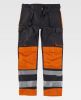 Pantalones reflectantes workteam reflectante combinado de poliéster negro naranja fluor para personalizar vista 1