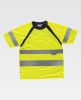 Camisetas reflectantes workteam combinada mc en de poliéster amarillo fluor negro para personalizar vista 1