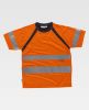 Camisetas reflectantes workteam combinada mc en de poliéster naranja fluor negro para personalizar vista 1