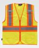 Chalecos reflectantes workteam reflectante fluorescente con escote de pico de poliéster fluo yellow fluo orange para personalizar vista 1