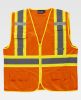 Chalecos reflectantes workteam reflectante fluorescente con escote de pico de poliéster fluo orange fluo yellow para personalizar vista 1