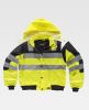 Chaquetas y parkas reflectantes workteam piloto acolchada cuello alto de poliéster negro amarillo fluor para personalizar vista 1